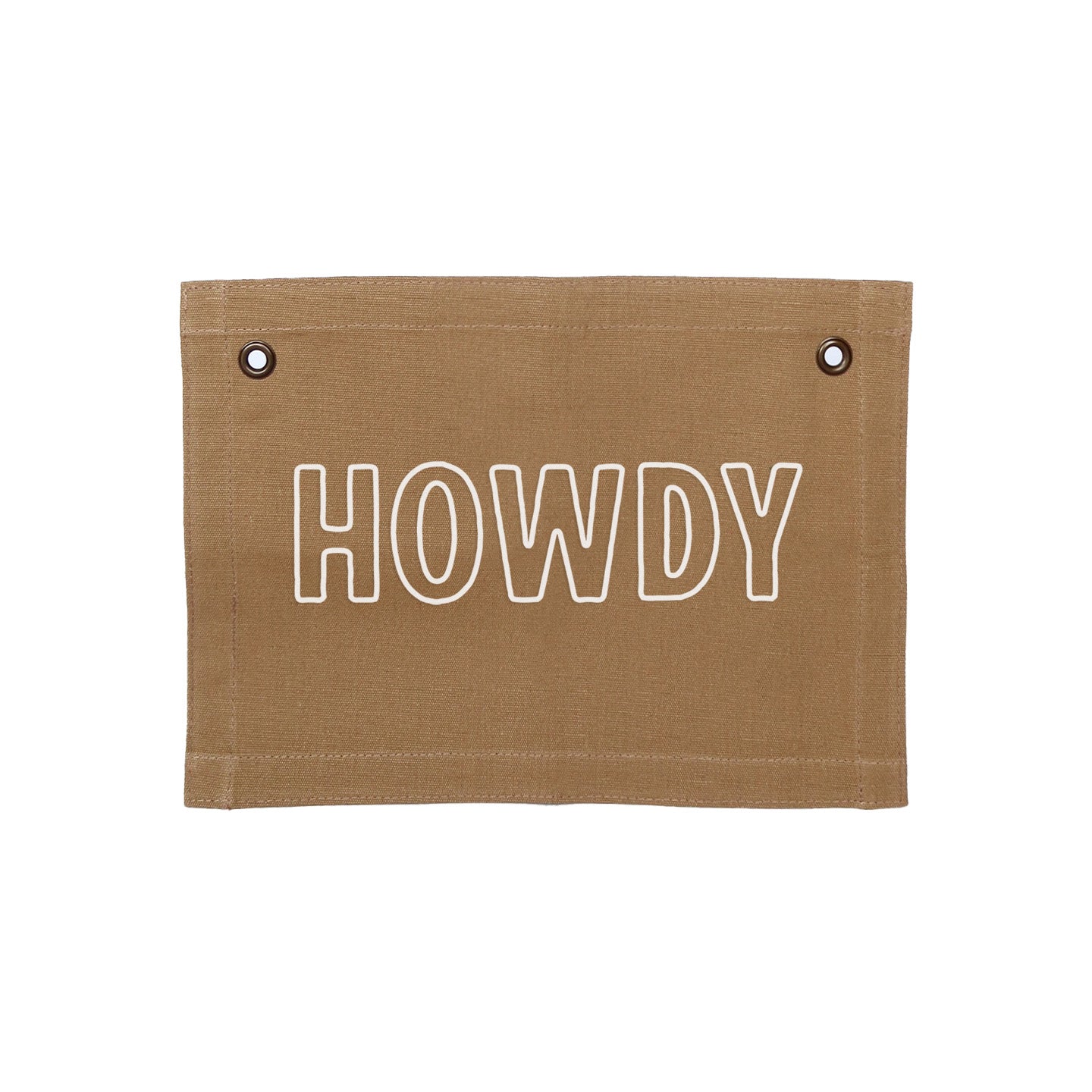 Howdy Outline Small Canvas Flag