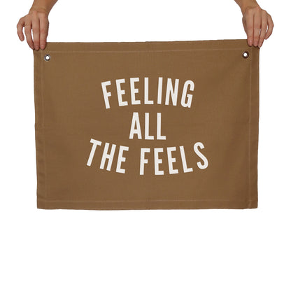 Feeling all the Feels Large Canvas Flag
