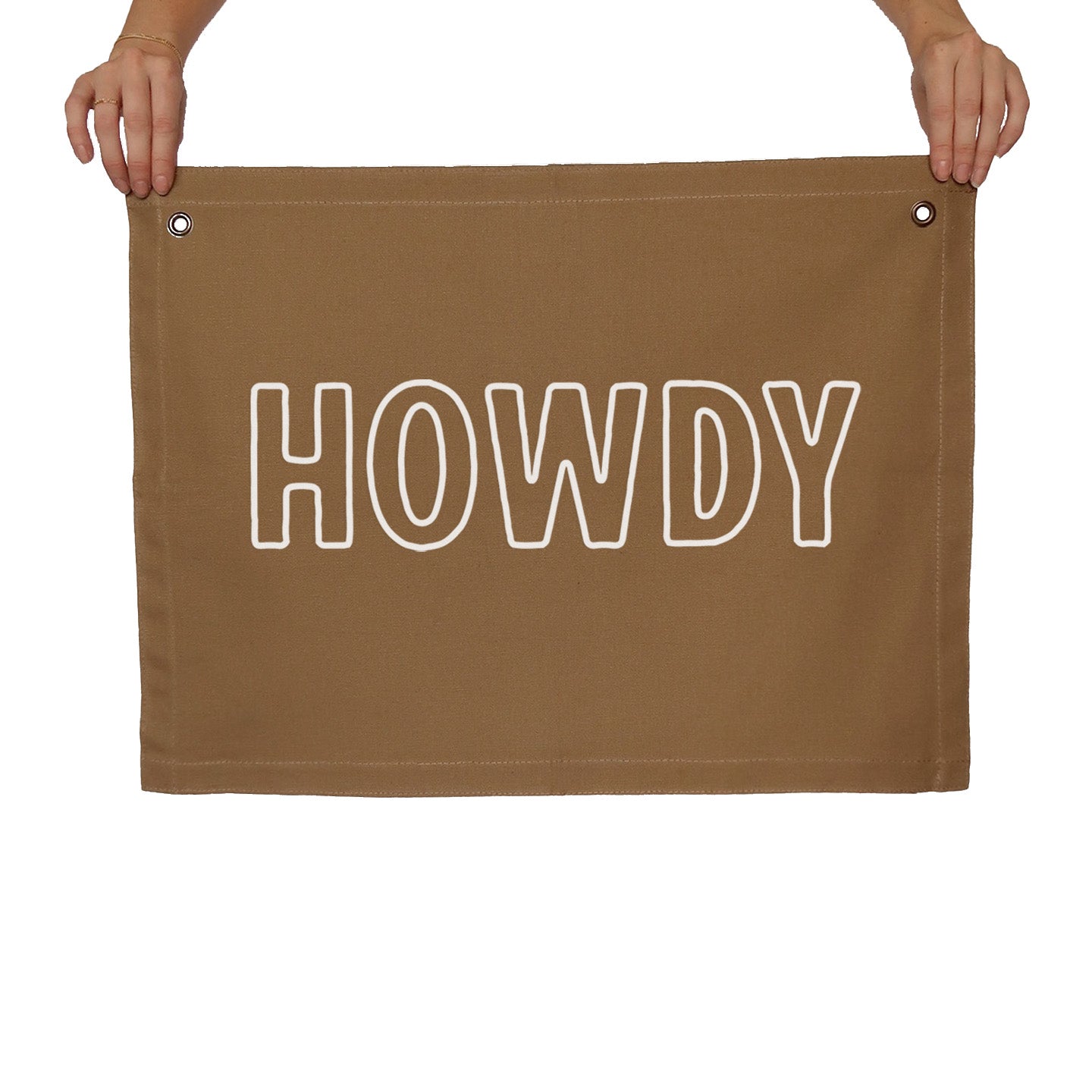 Howdy Outline Large Canvas Flag