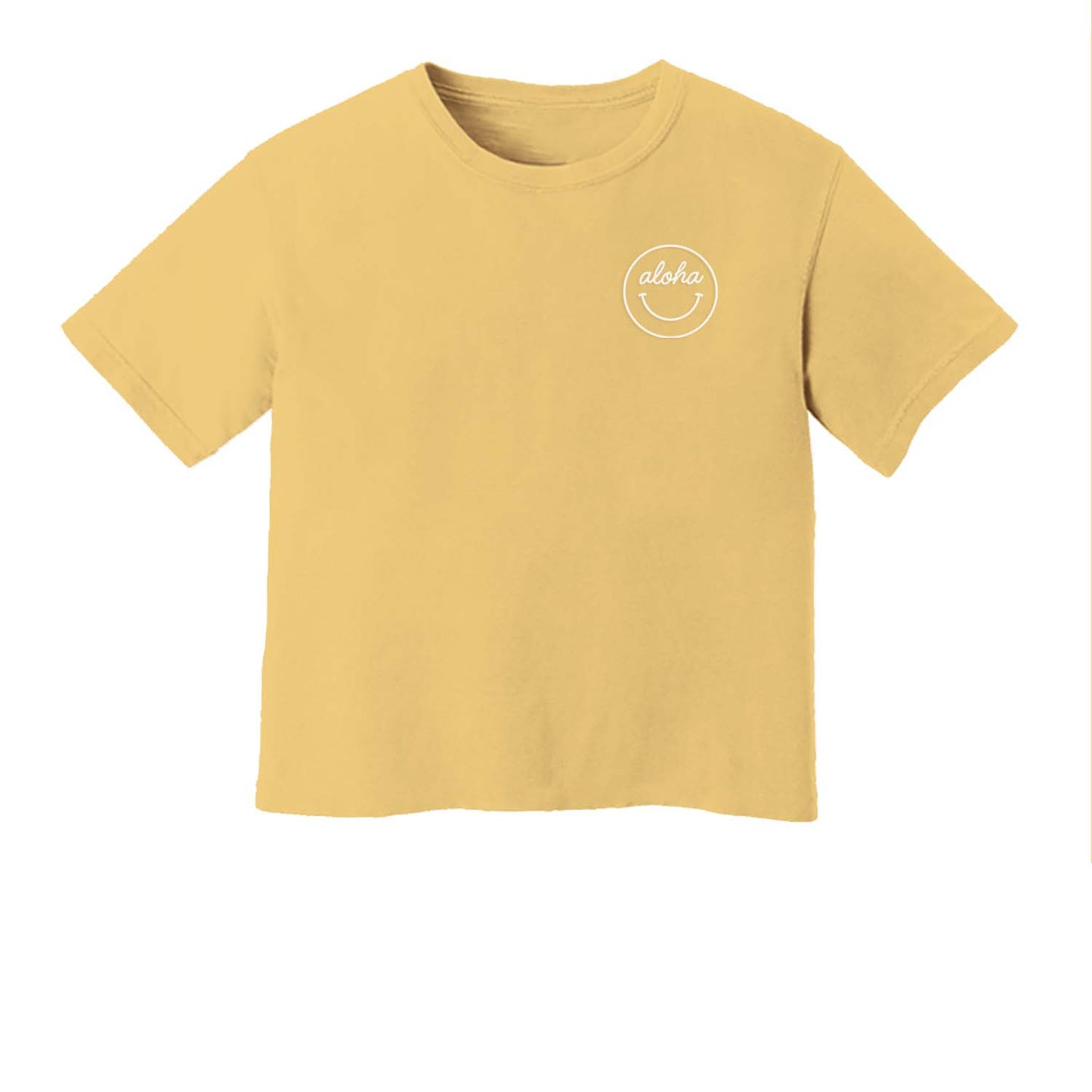 Aloha Cursive Smiley Face Washed Tee