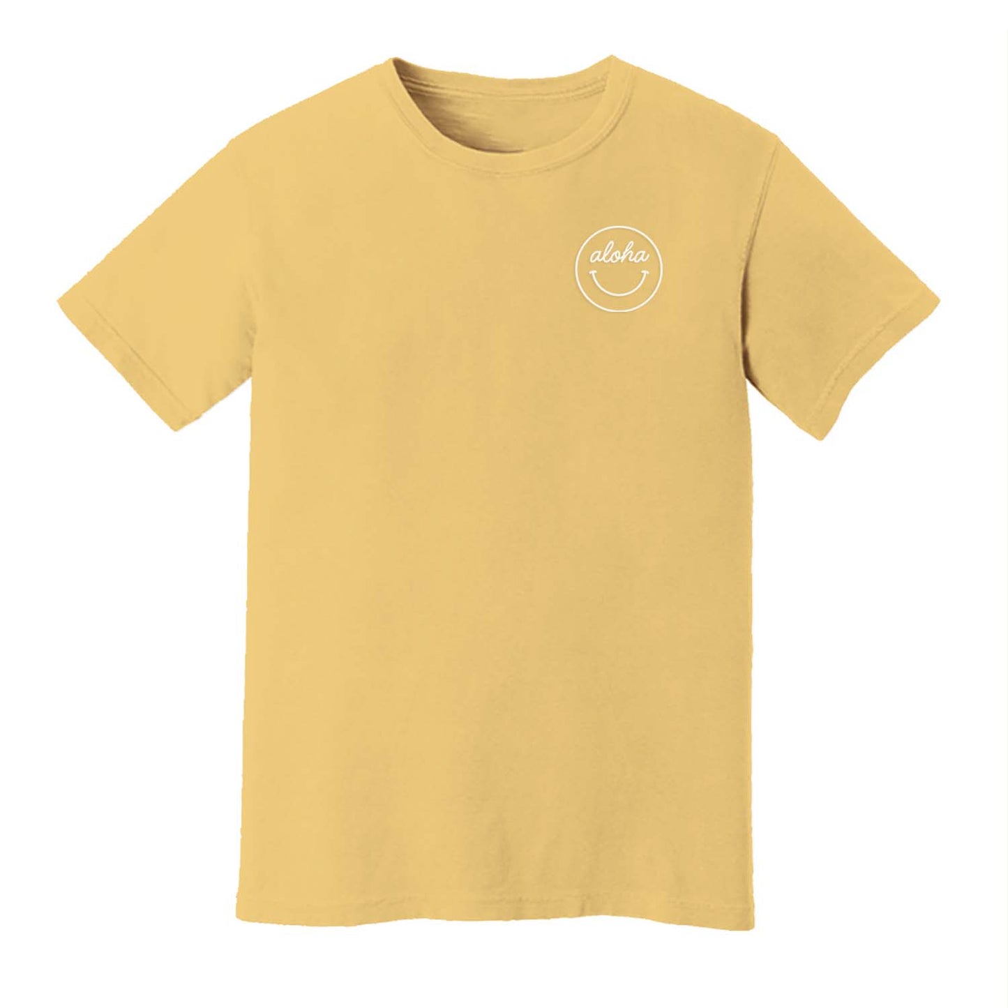 Aloha Cursive Smiley Face Washed Tee