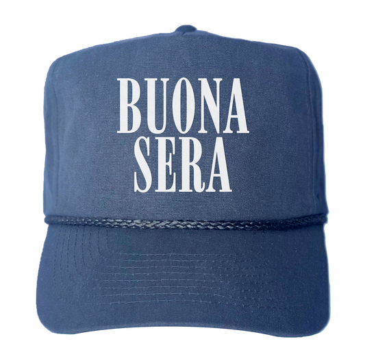 Buona Sera Stacked Western Canvas Trucker