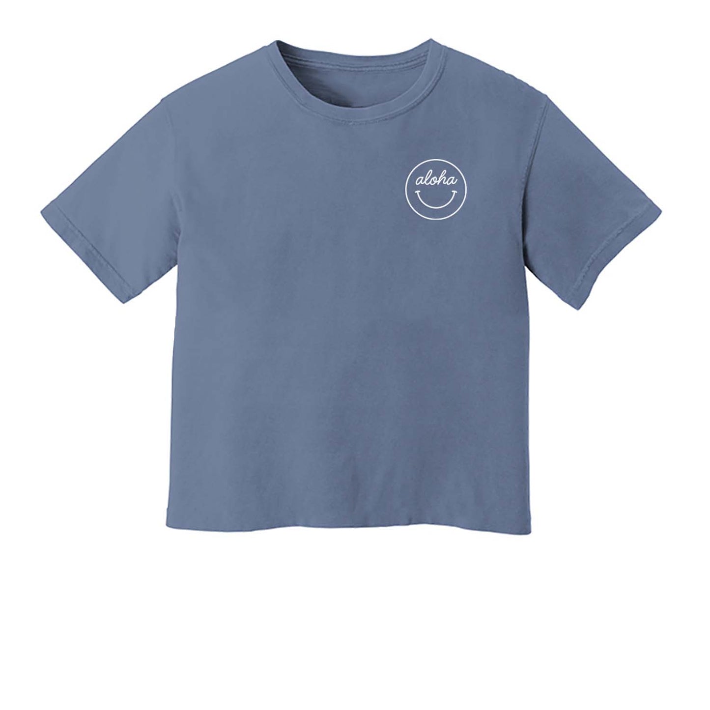 Aloha Cursive Smiley Face Washed Tee