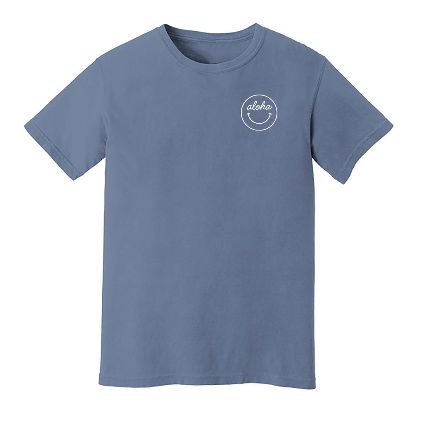 Aloha Cursive Smiley Face Washed Tee