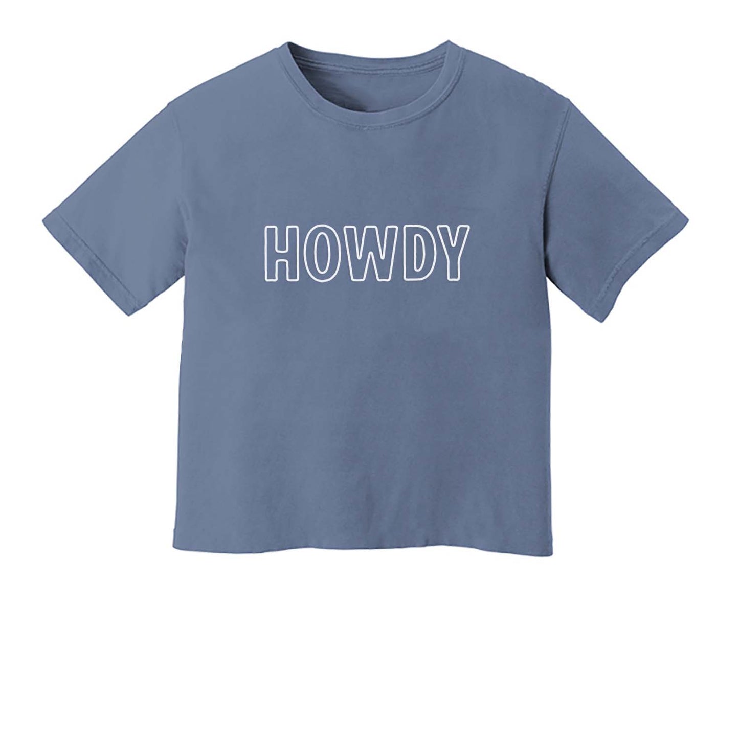 Howdy Outline Washed Tee - Large Design