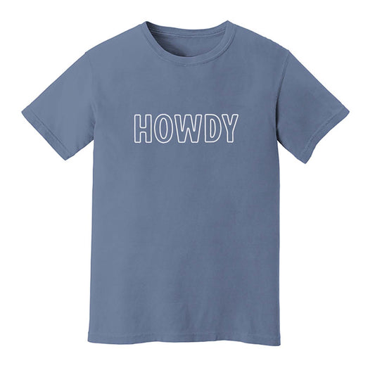 Howdy Outline Washed Tee - Large Design