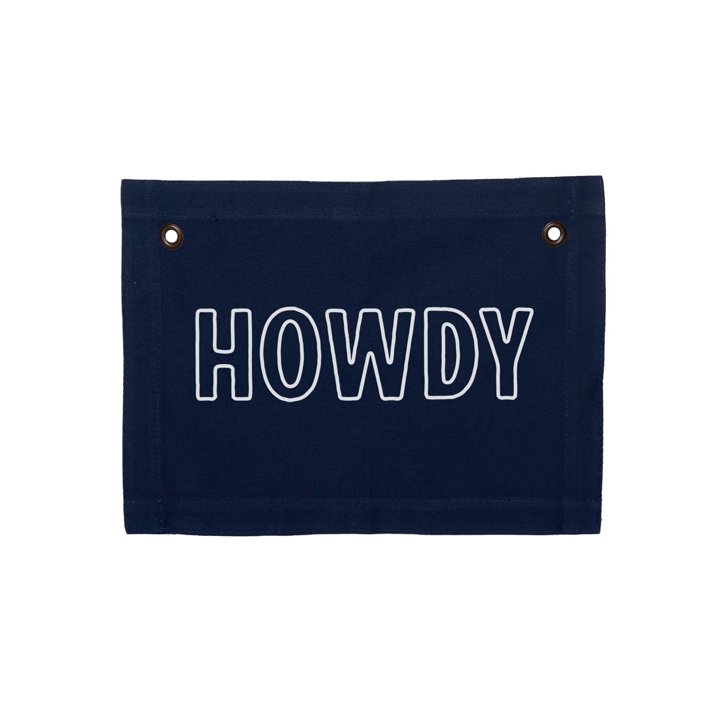 Howdy Outline Small Canvas Flag