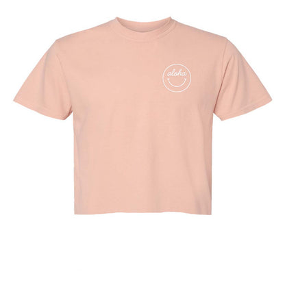 Aloha Cursive Smiley Face Washed Tee
