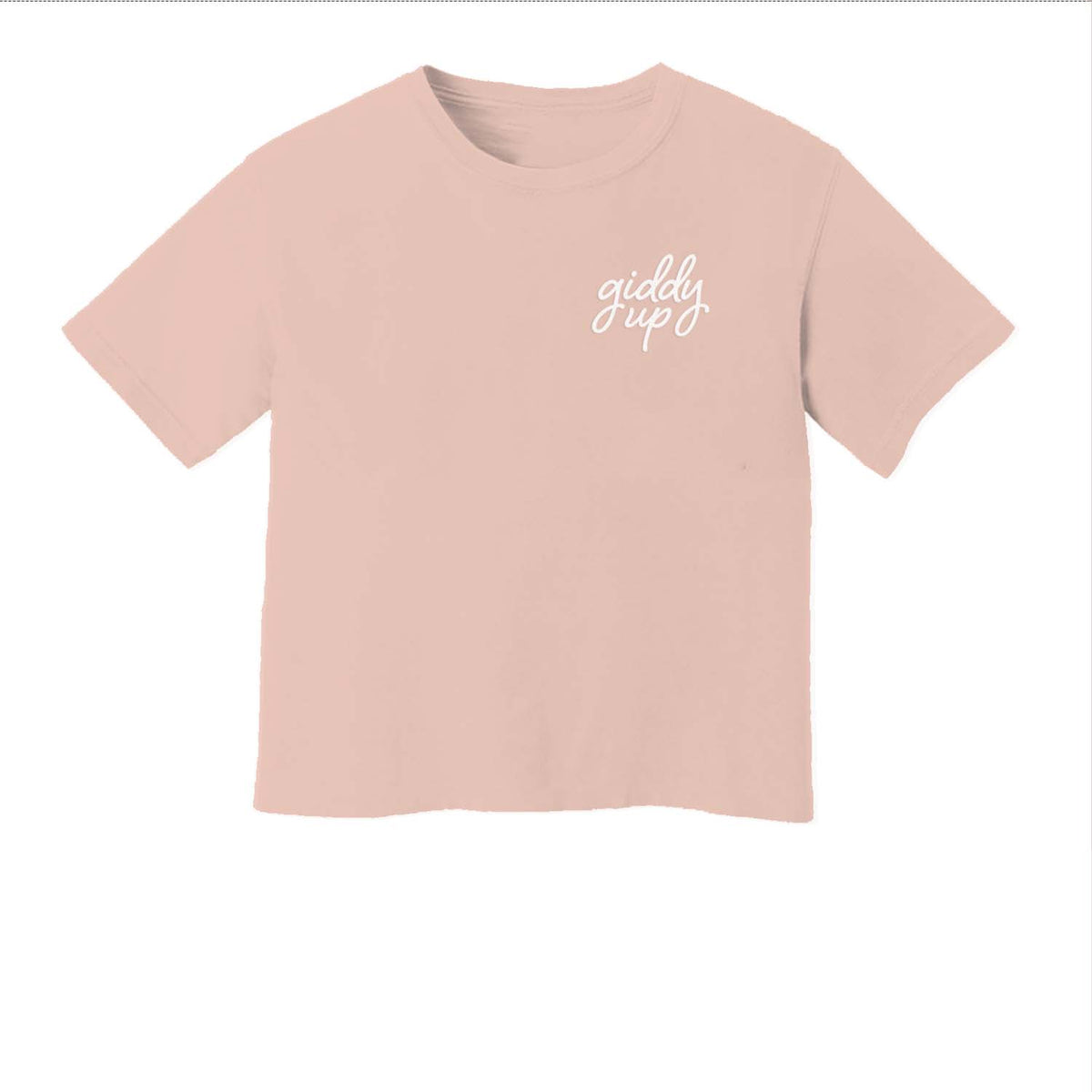 Giddy Up Cursive Stacked Washed Tee