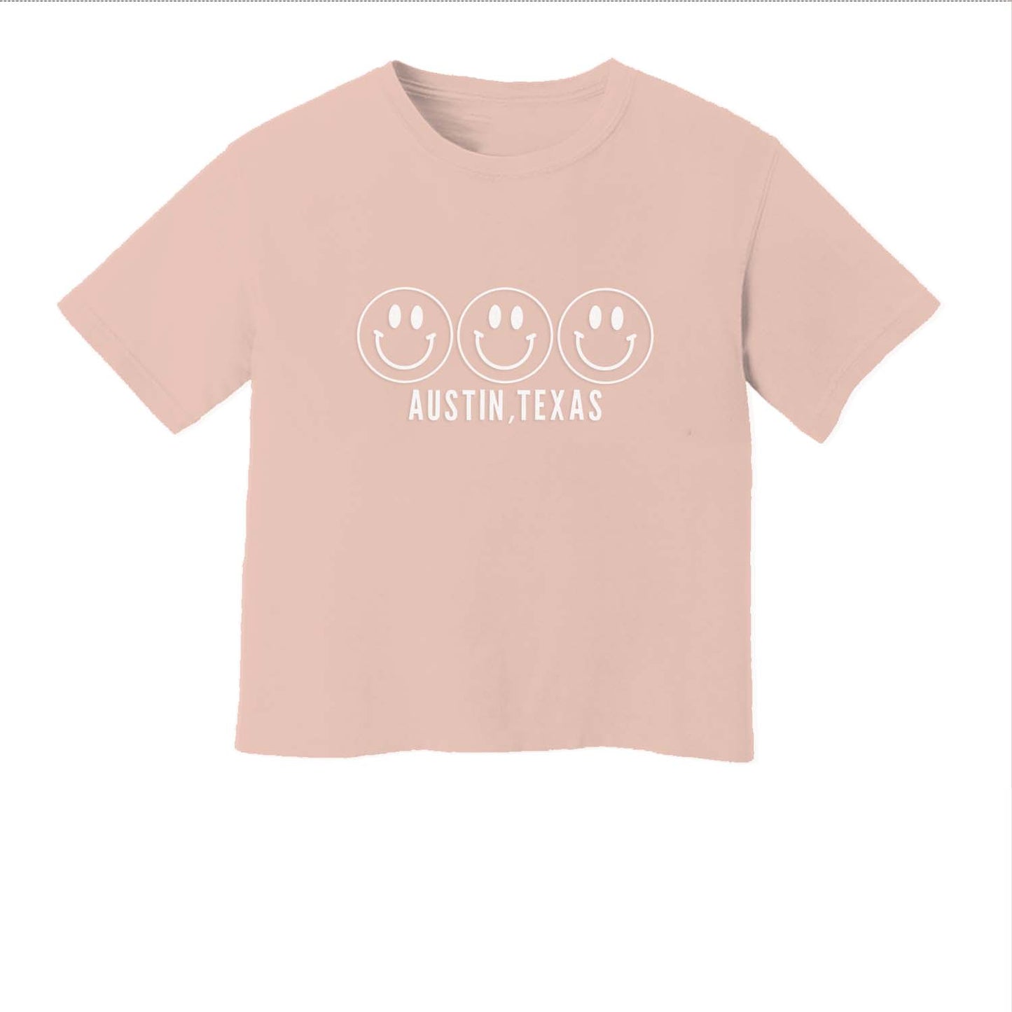 Smile Austin Texas Washed Tee - Large Design