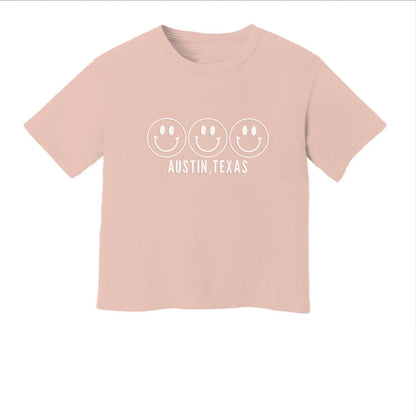 Smile Austin Texas Washed Tee - Large Design