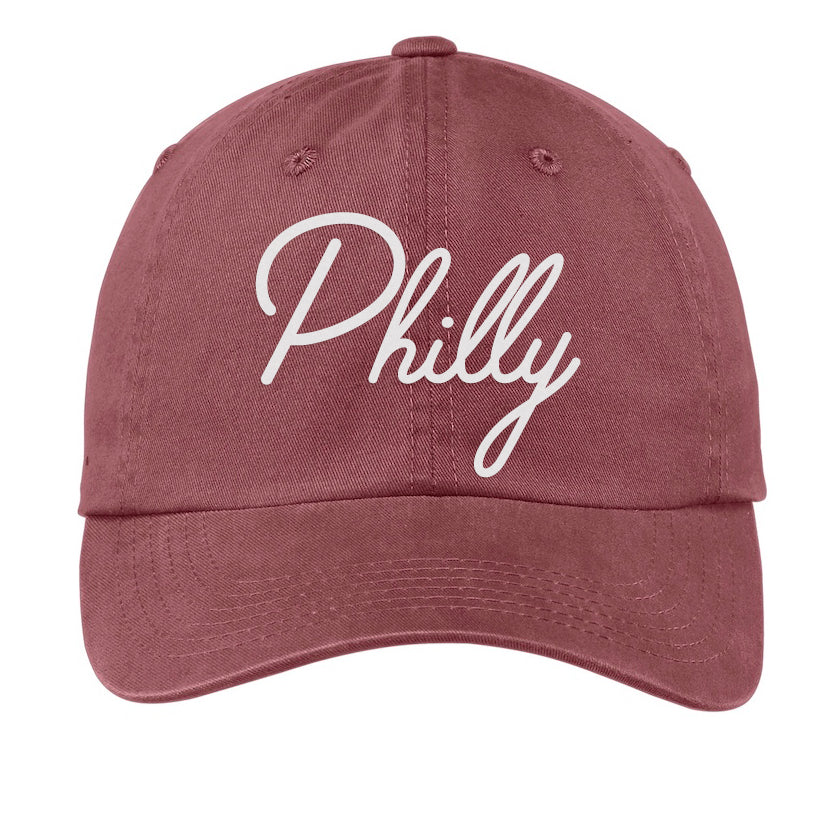 Philly Cursive Baseball Cap V1