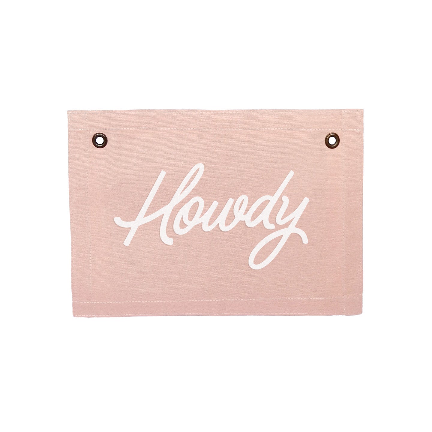 Howdy Cursive Small Canvas Flag