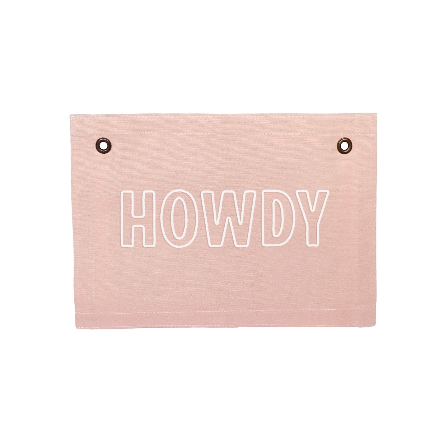 Howdy Outline Small Canvas Flag