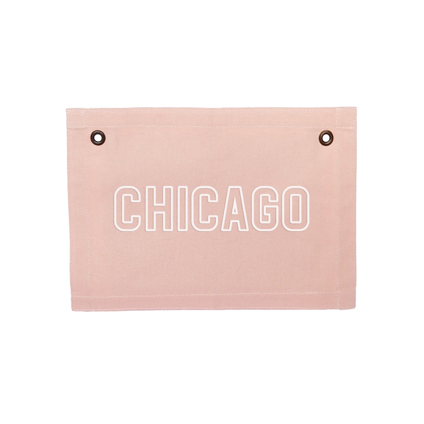 Chicago Outline Small Canvas Flag