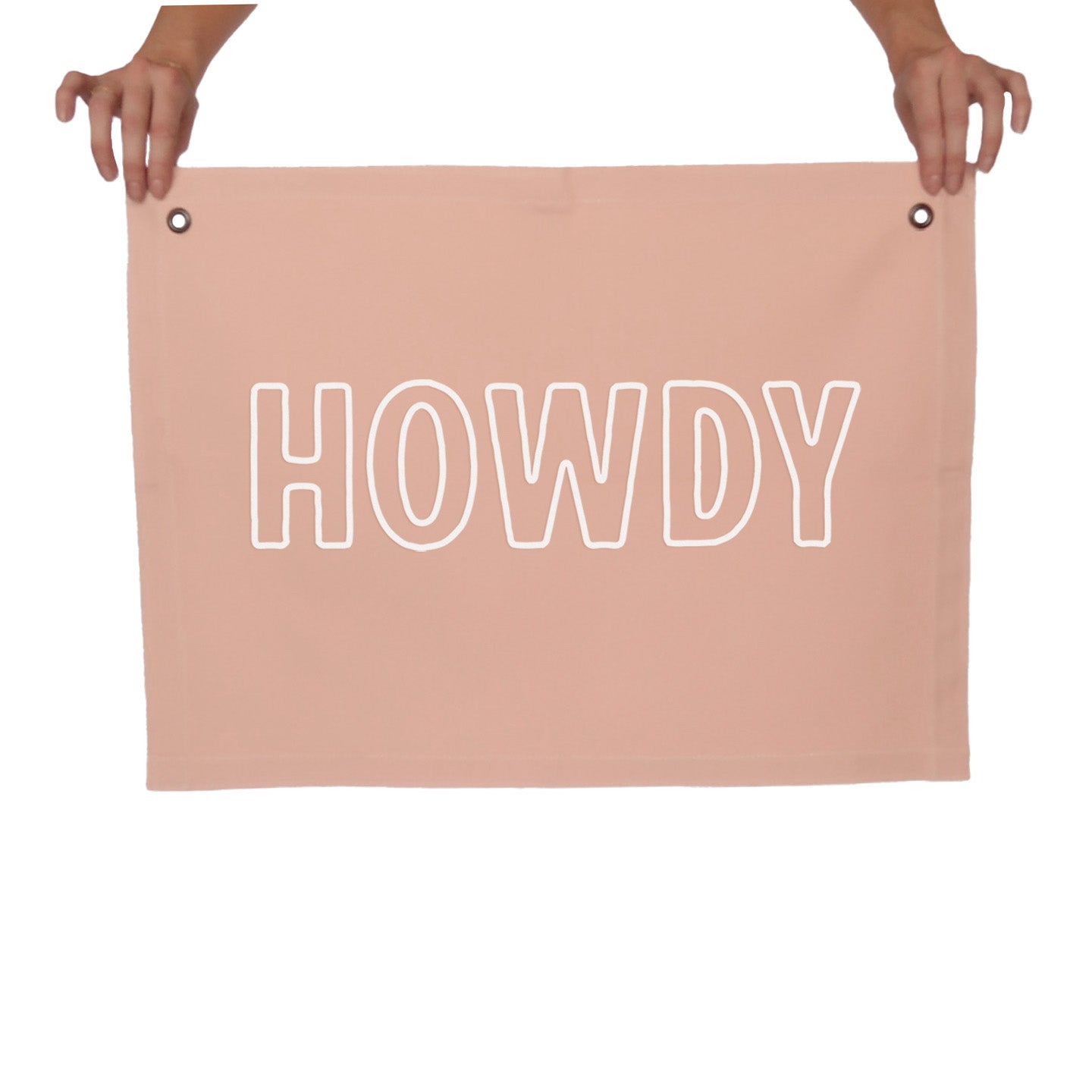 Howdy Outline Large Canvas Flag