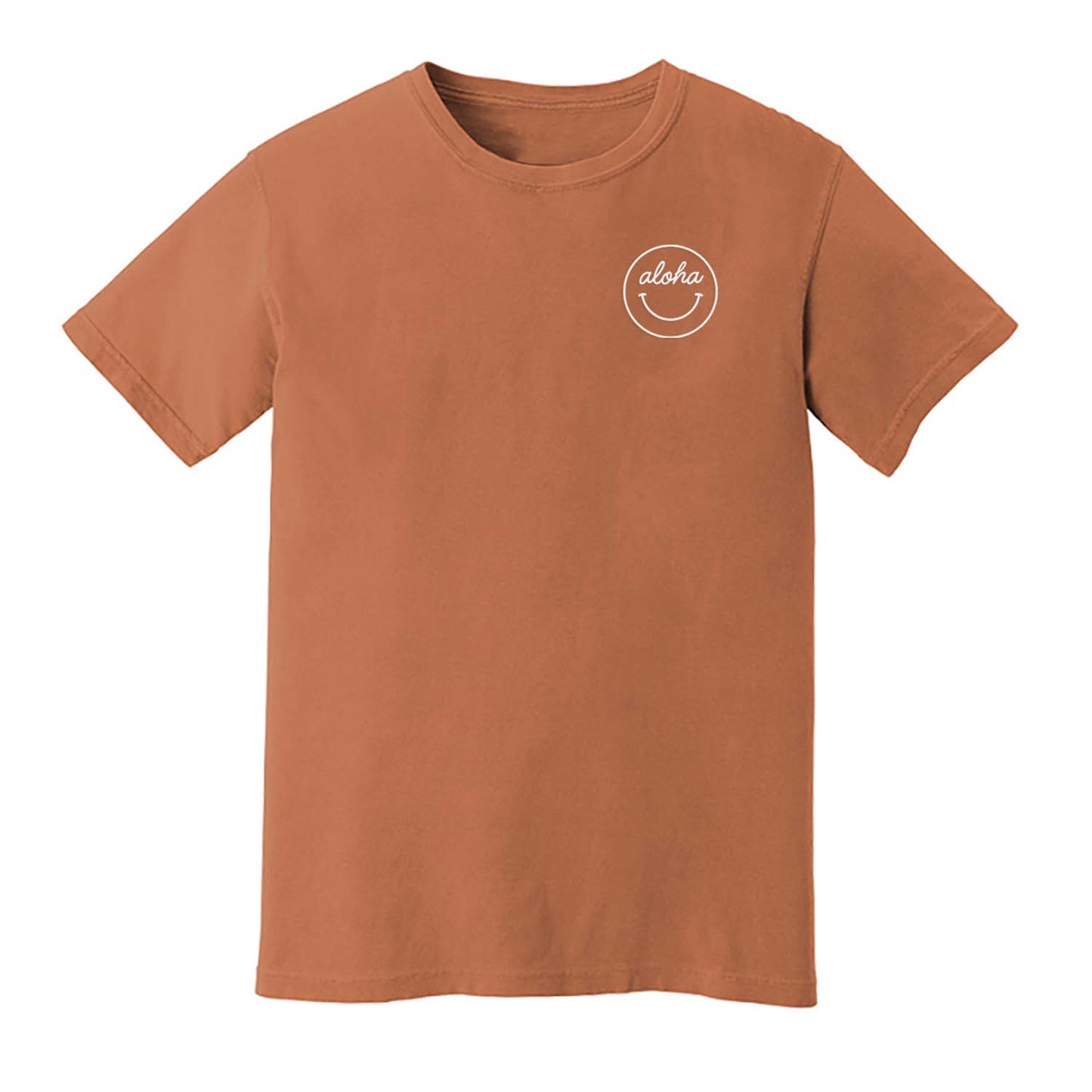 Aloha Cursive Smiley Face Washed Tee
