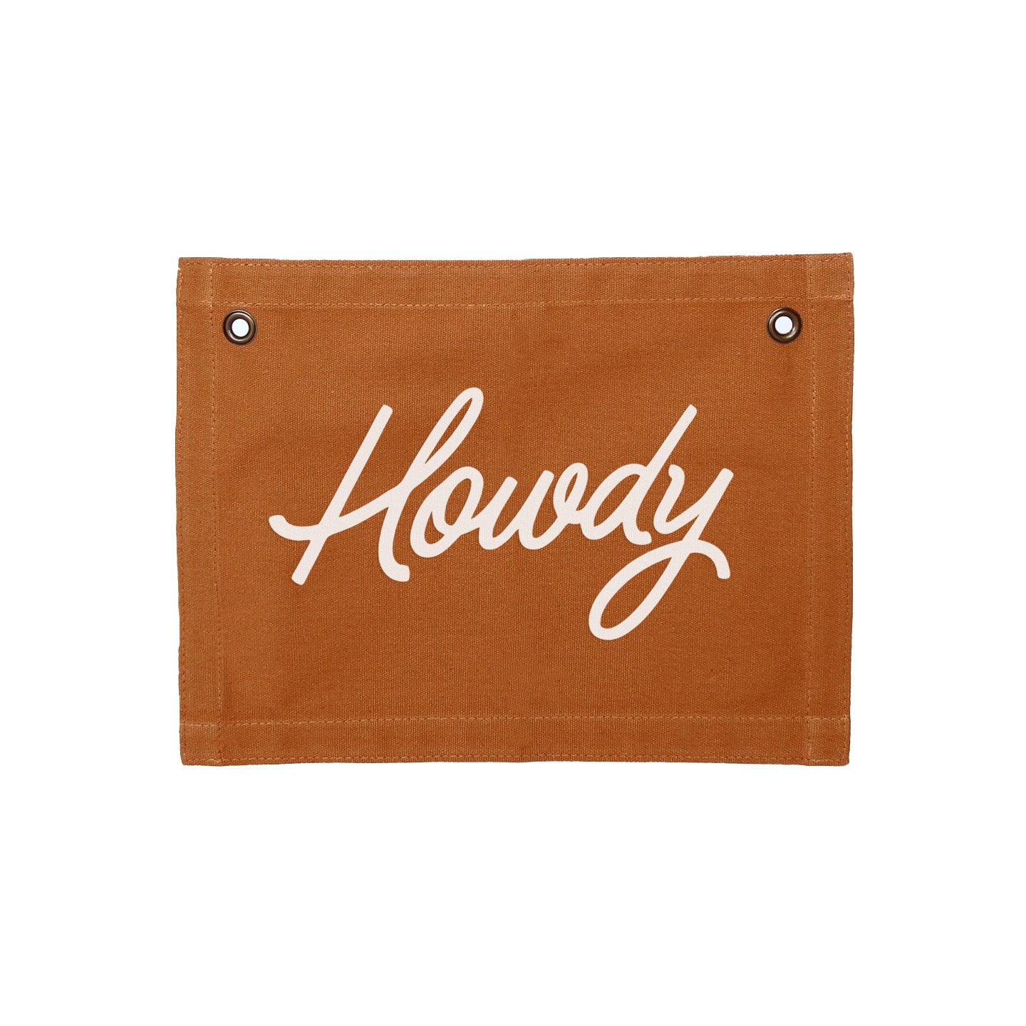 Howdy Cursive Small Canvas Flag – Frankie Jean