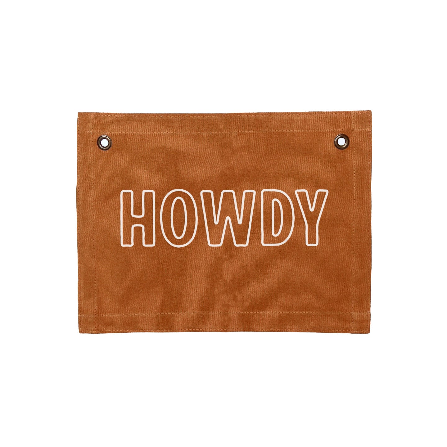 Howdy Outline Small Canvas Flag