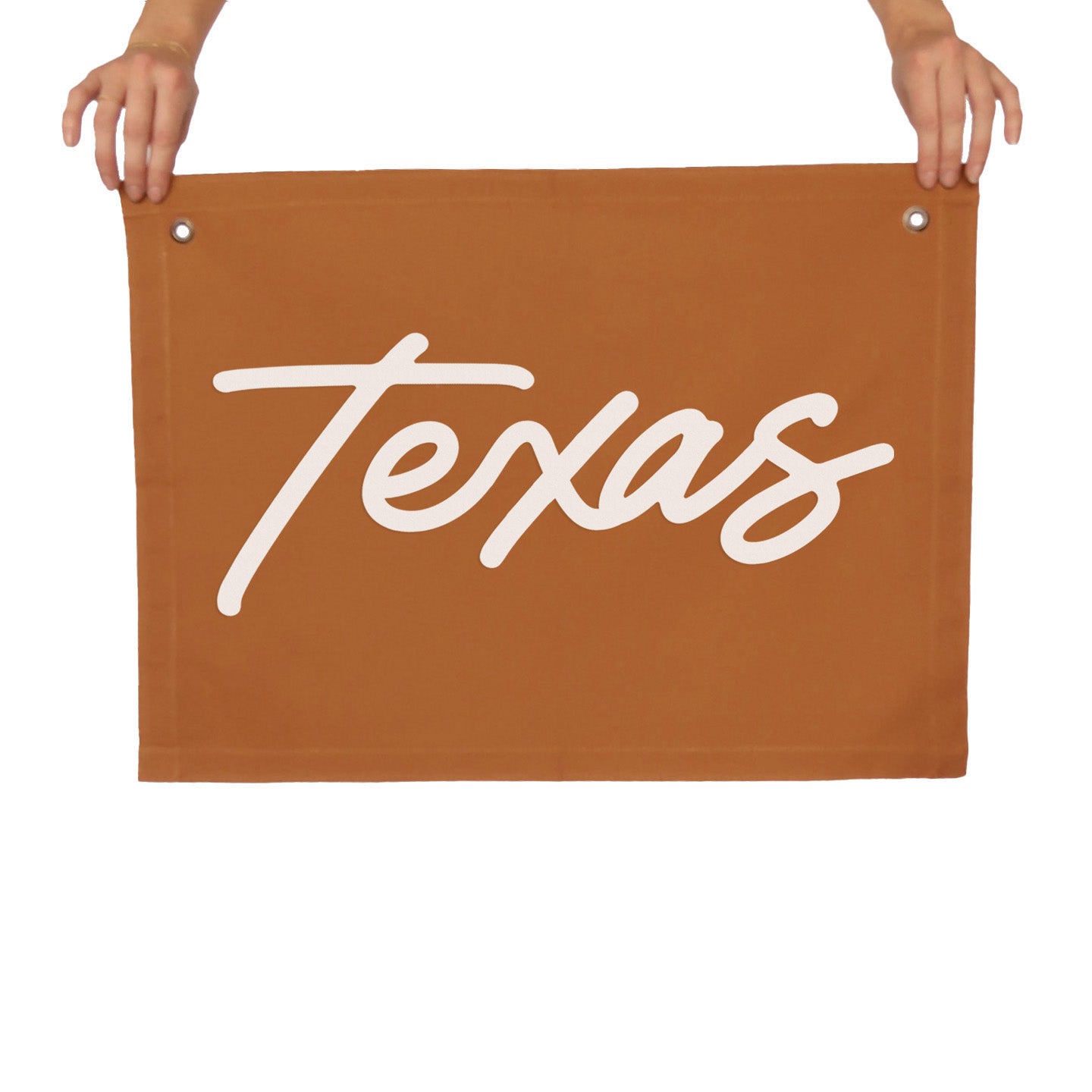Texas Cursive Large Canvas Flag – Frankie Jean