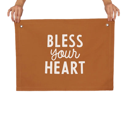 Bless Your Heart Large Canvas Flag