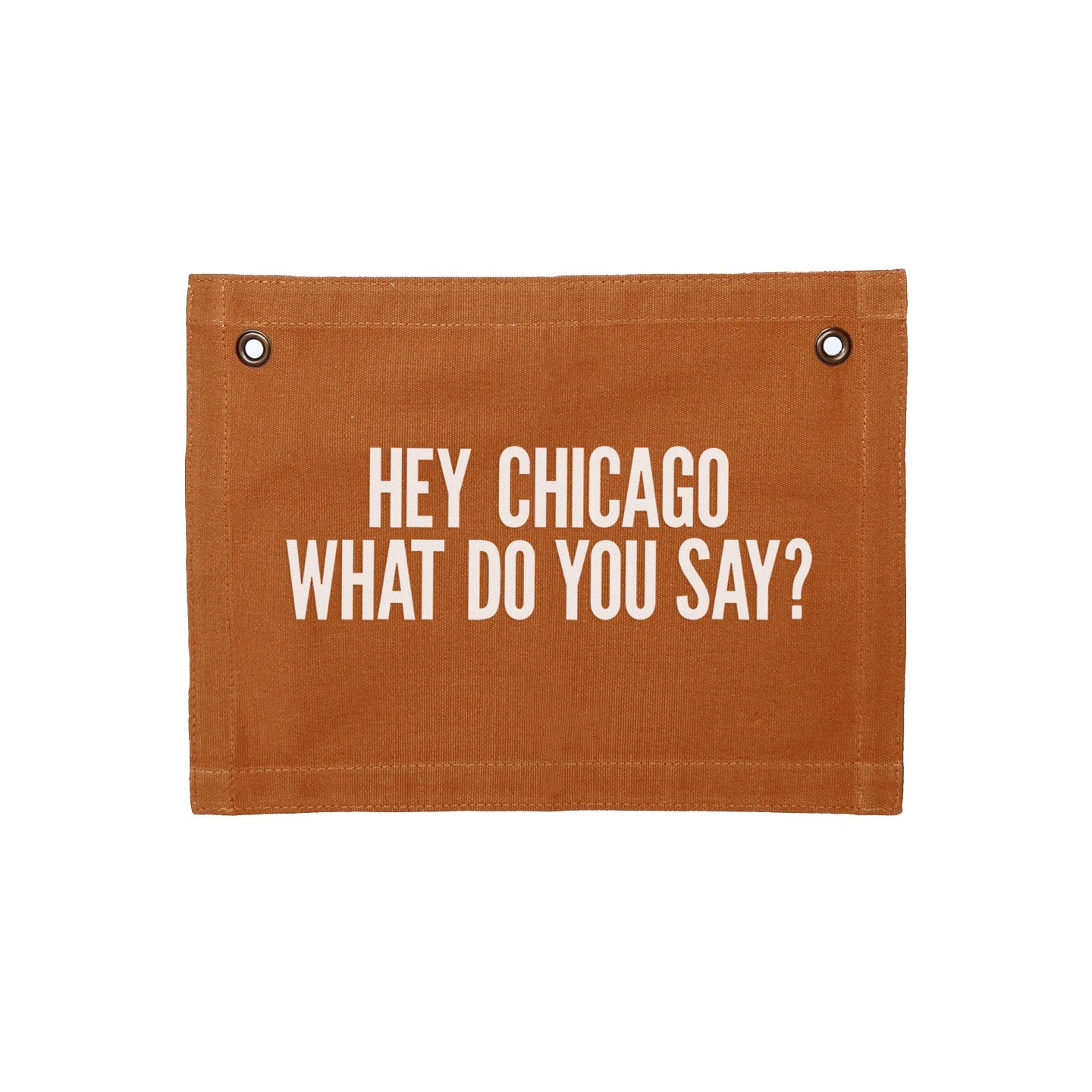 Hey Chicago Small Canvas Flag – Frankie Jean