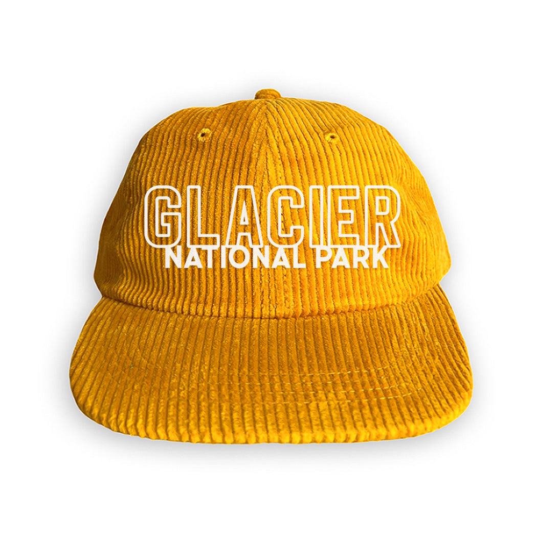 Glacier National Park Outline Corduroy Cap