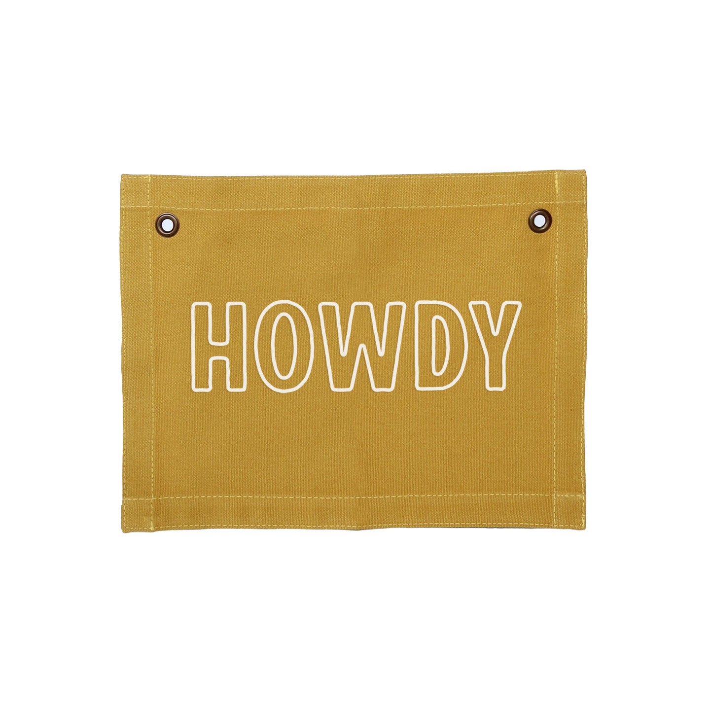 Howdy Outline Small Canvas Flag