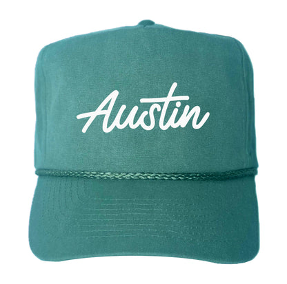 Austin Cursive Canvas Trucker