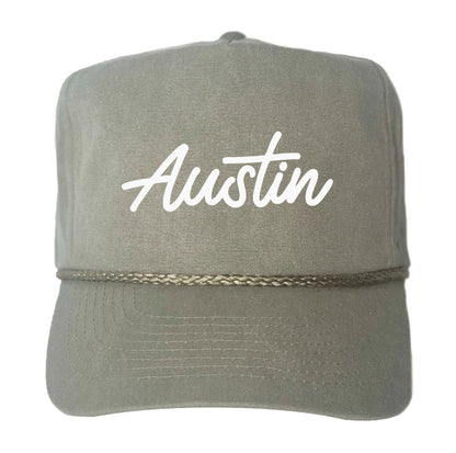Austin Cursive Canvas Trucker