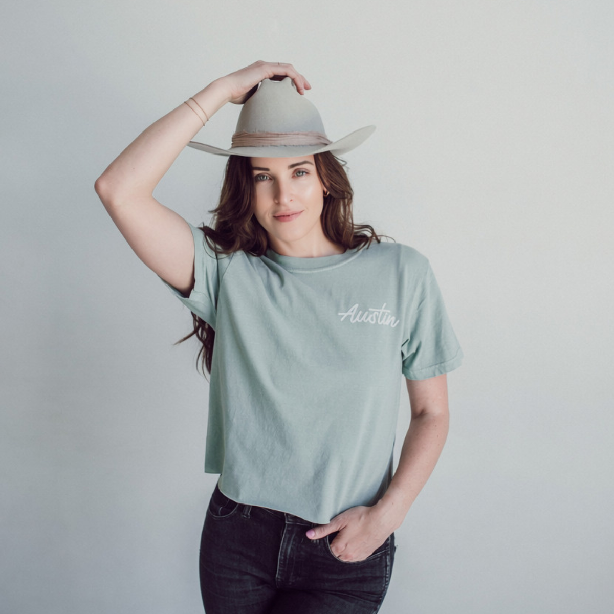 Austin Cursive Washed Tee - Small Design