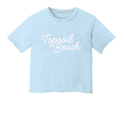 Topsail Beach Cursive Washed Crop Tee