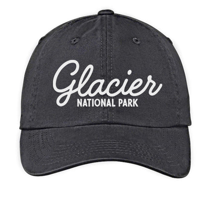 Glacier National Park Cursive Baseball Cap