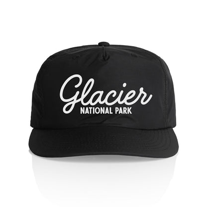 Glacier National Park Cursive Nylon Snapback