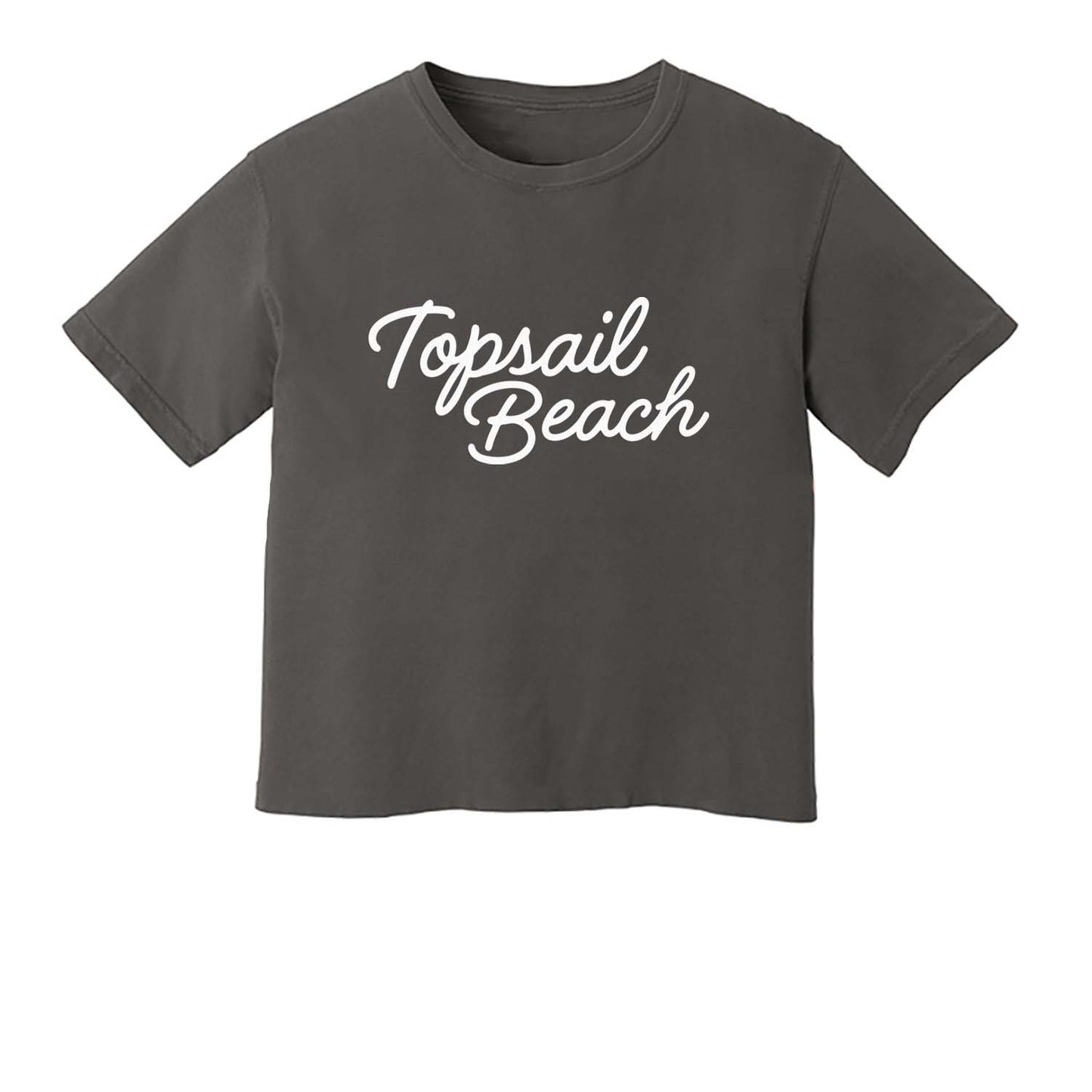 Topsail Beach Cursive Washed Crop Tee