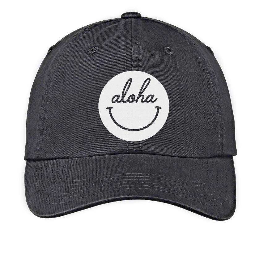 Aloha Cursive Smile Baseball Cap