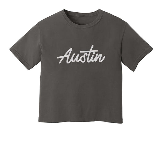 Austin Cursive Washed Tee - Large Design