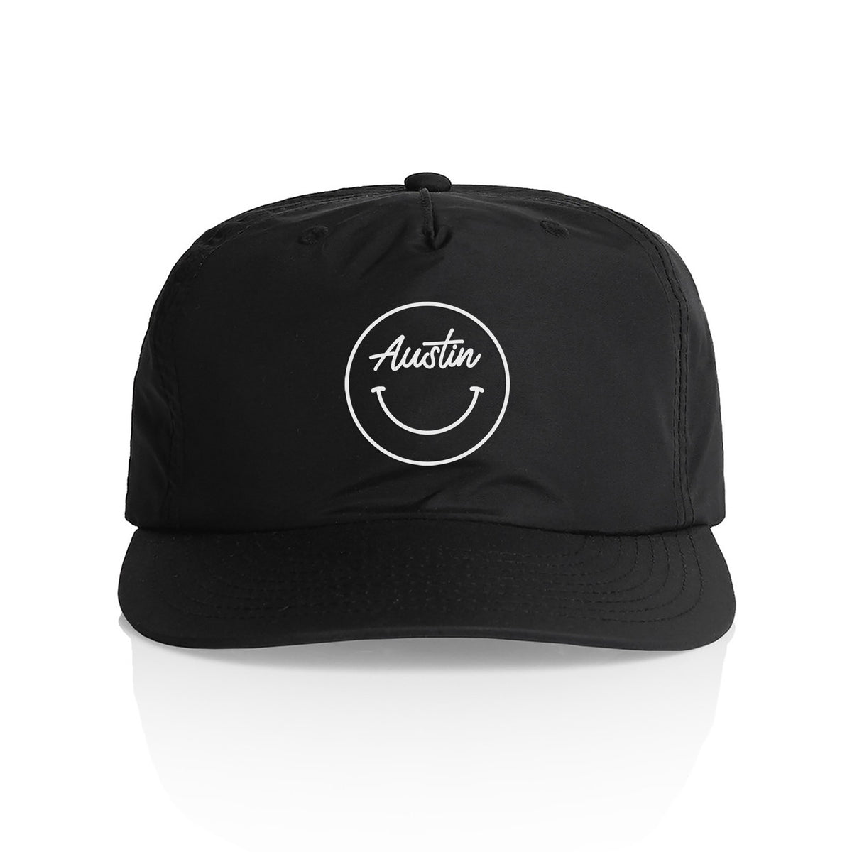 Austin Cursive Smile Outline Nylon Snapback