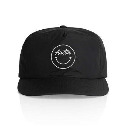 Austin Cursive Smile Outline Nylon Snapback