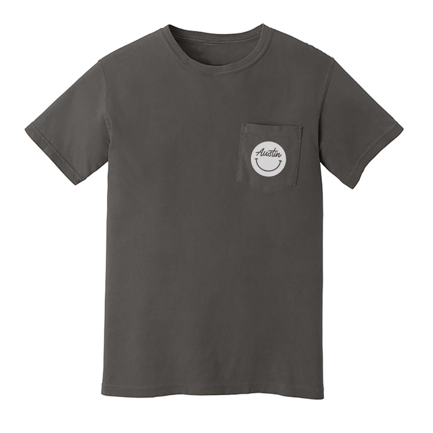 Austin Cursive Smile Pocket Tee