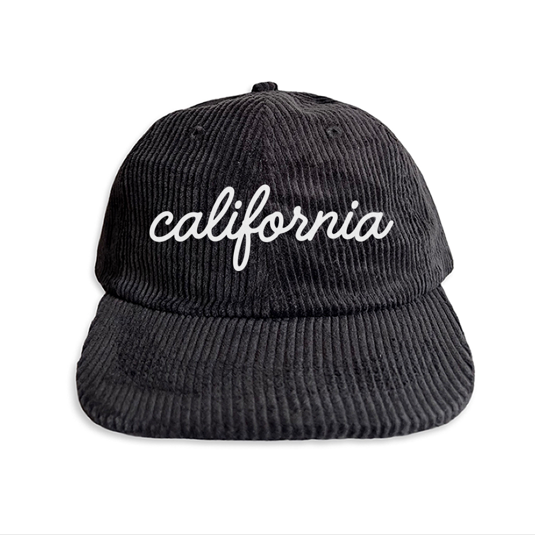 California Cursive Corduroy Cap