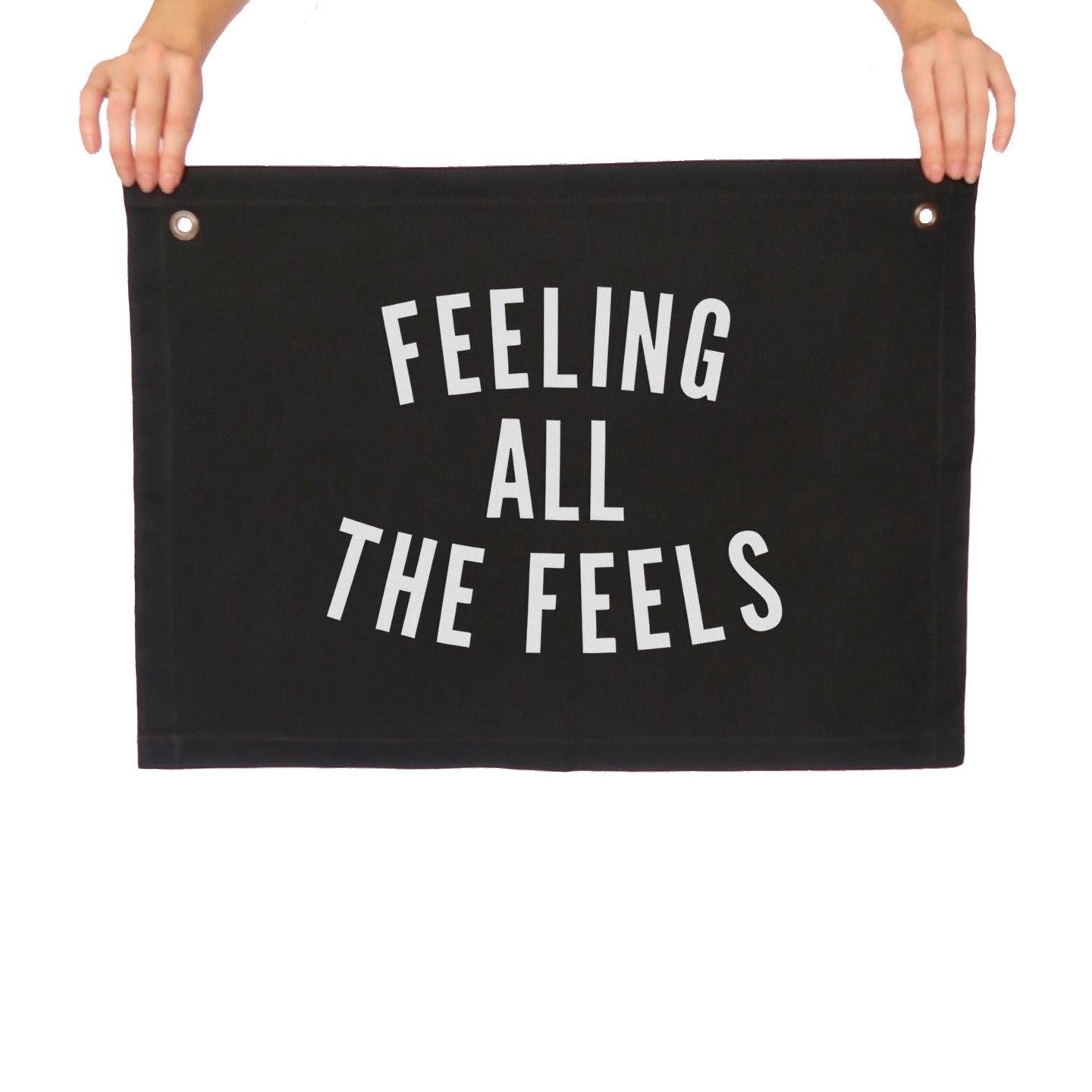 Feeling all the Feels Large Canvas Flag
