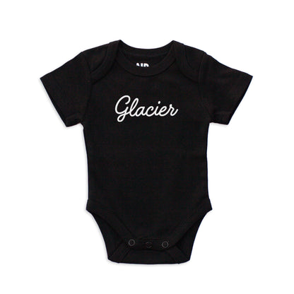 Glacier Cursive Onesie
