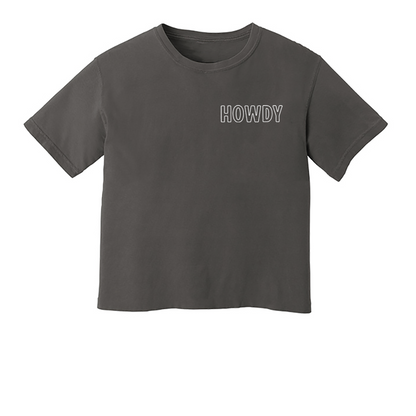 Howdy Outline Washed Tee - Small Design