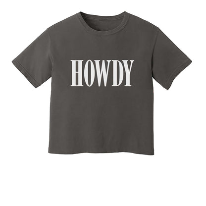 Howdy Western Washed Crop Tee
