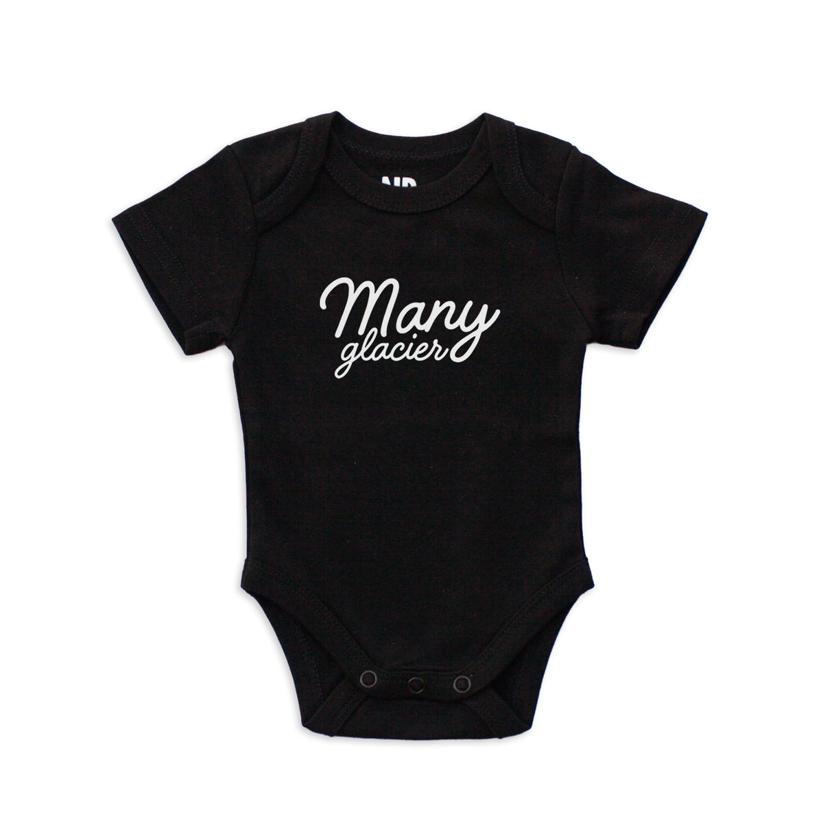 Many Glacier Cursive Onesie