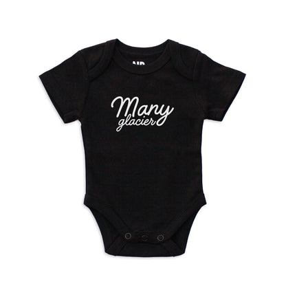 Many Glacier Cursive Onesie