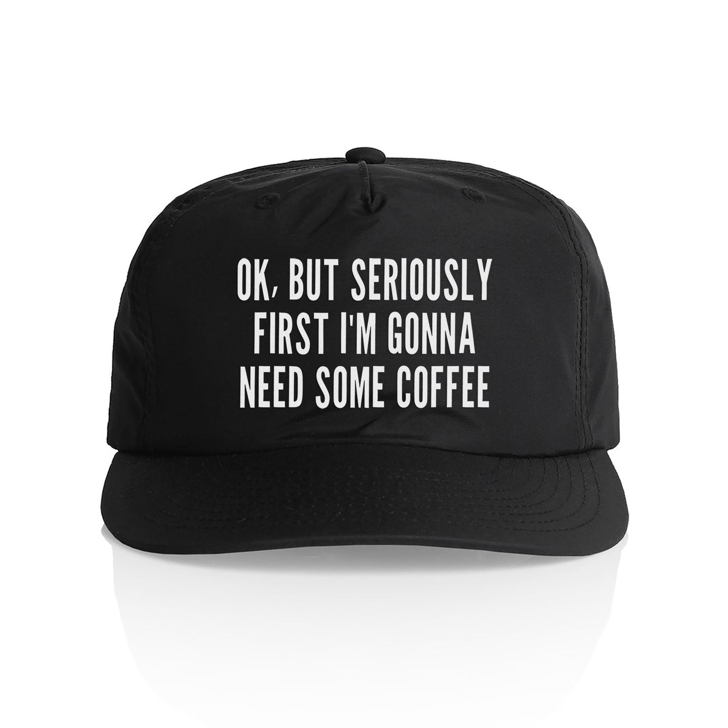 Ok But First Coffee Nylon Snapback