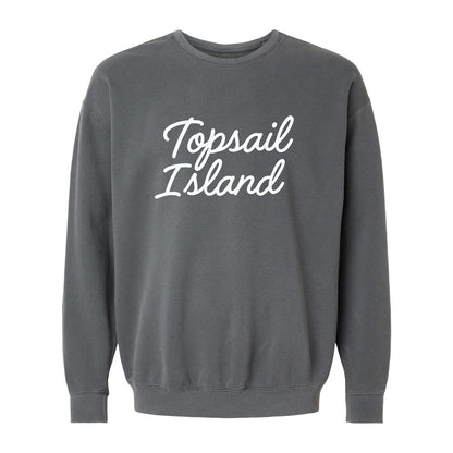 Topsail Island Cursive Washed Sweatshirt