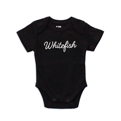 Whitefish Cursive Onesie